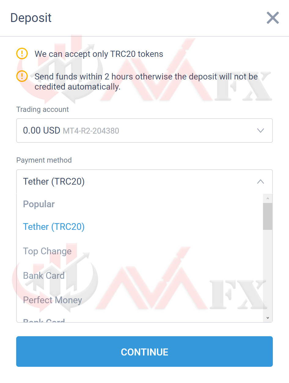 شارژ حساب متاتریدر